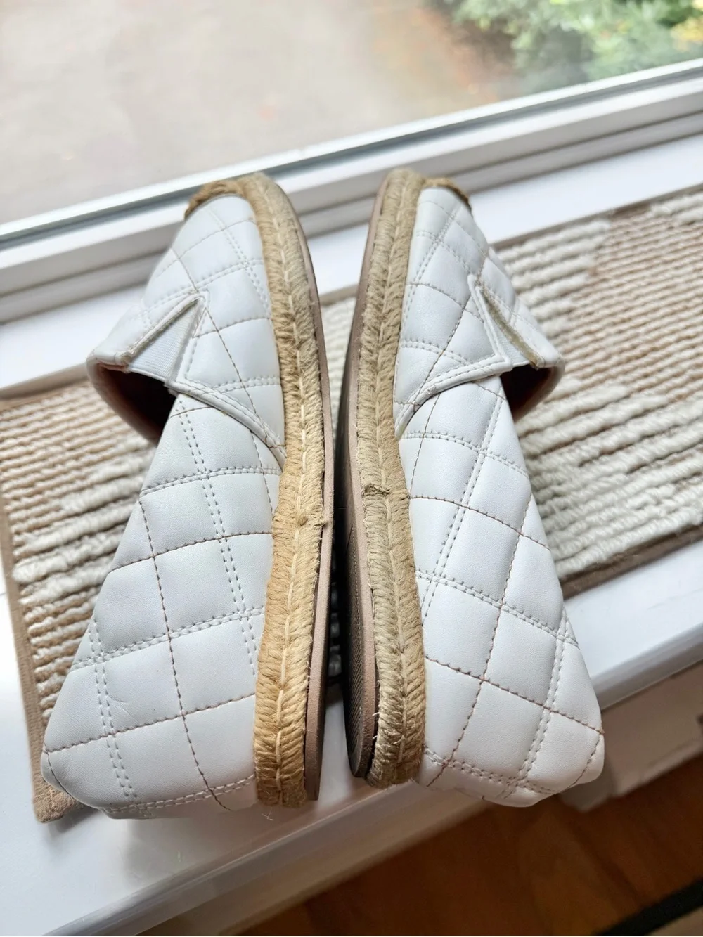 Vizzano White Quilted Espadrille Loafers Women's US 8 / EUR 39 Slip On Casual
